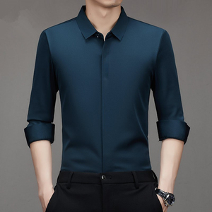 Chemise en velours pour <span class=keywords><strong>homme</strong></span> pour l'automne et l'hiver, affaires et loisirs, épaisse et chaude, chemise infroissable <span class=keywords><strong>sans</strong></span> <span class=keywords><strong>repassage</strong></span> - Product Image 2