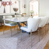 Chaises de bistrot en métal doré en acier inoxydable pour café, chaises de salle à manger en métal pour restaurant français