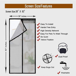 Ma thuật muỗi <span class=keywords><strong>Net</strong></span> chống bay Rèm muỗi <span class=keywords><strong>Net</strong></span> Polyester từ cửa màn hình tự dính từ Bug lưới rèm - Product Image 2