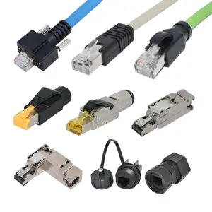 SIGNAL RJ 45 עמיד למים cat6 RJ45 מחבר IP67 4 פינים 8 פינים מחבר RJ45 שחור