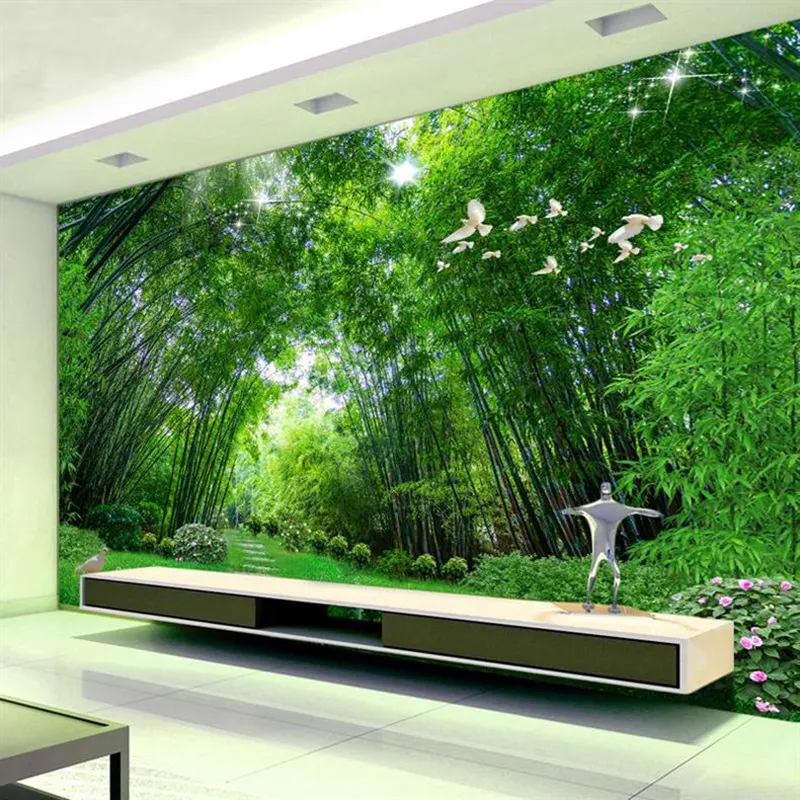3 डी वॉलपेपर घर सजावट कस्टम विनाइल वन पेड़ प्रकृति लिविंग रूम बेडरूम टीवी पृष्ठभूमि अनुकूलित दीवार भित्ति सजावट