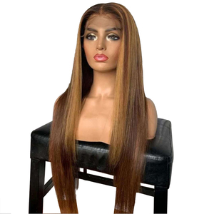 नई यूरोपीय और अमेरिकी Wigs महिला अफ्रीकी लंबे सीधे बाल फैशन गोल्डन ढाल रंग रासायनिक फाइबर विग - Product Image 4