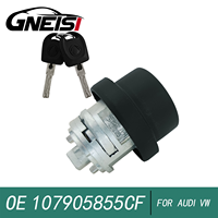 Cylindre de serrure de contacteur d'allumage compatible avec Volkswagen Polo, Jetta, Audi A6, A4 2000-2009, numéros de pièces 107905855CF, 107905855CA
