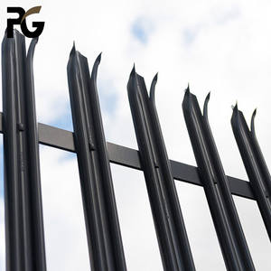 Valla y Puerta de Acero con Púas de Seguridad Residencial, Acero Claro - Product Image 1