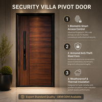 Porte d'entrée en bois grainé avec serrure à clavier et panneau latéral fixe, porte d'entrée moderne pour villa, appartement, maison, hôtel