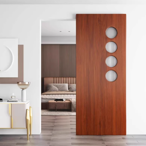 Diseño minimalista moderno Invisible puerta fantasma corredera pista oculta colgante estilo de pared Puerta de Granero puerta interior corredera de madera - Product Image 4