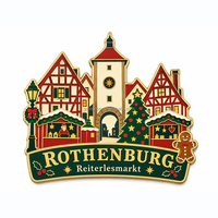 Ouvre-bouteille souvenir en métal personnalisé pour le marché de Noël allemand, aimants de réfrigérateur en forme de tasses à Glühwein : Nuremberg, Dresde, Cologne, Rothenburg