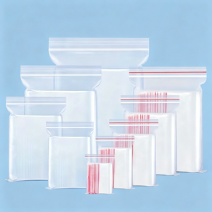 Sacs en plastique transparents personnalisés en gros, étanches et hermétiques pour l'emballage alimentaire, sacs PE refermables - Product Image 1