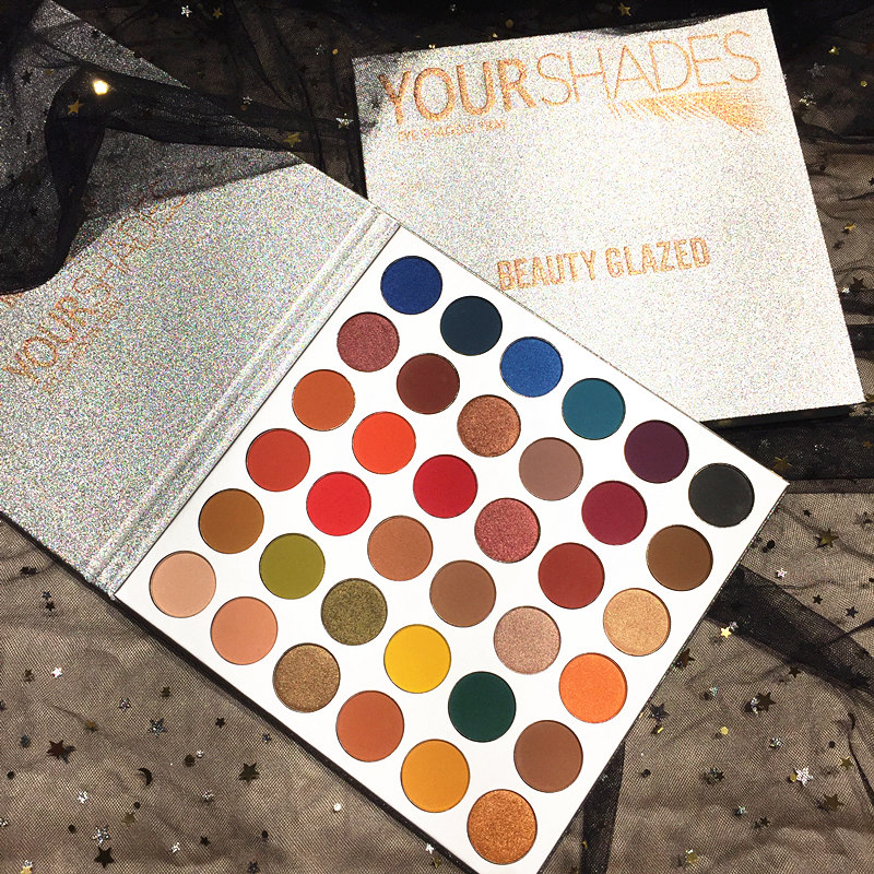 Палитра теней beauty glazed для век, алюминиевые тени для век, разноцветные, 36 цветов, 26 мм, с мультяшным рисунком, частная торговая марка
