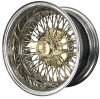 Nouvelle jante en fil d'acier 13x7 Or Titane à 72 rayons croisés inversés avec spinner à 2 barres