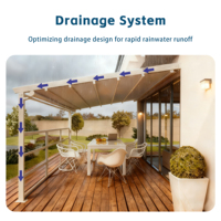 Auvent rétractable autoportant en aluminium avec toit en tissu imperméable pour terrasse et pergola