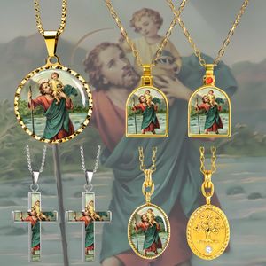 GIVELUCK Colgante de San Cristóbal, Amuleto del Viajero de Responsabilidad y Protección, Estilo Religioso - Product Image 1