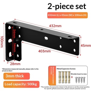 Suspended TV Cabinet Heavy-Duty Bracket Desk Support Frame Wall-Mounted <strong>Floating</strong> <strong>Shelf</strong> Hanging Cabinet <strong>Fixed</strong> Furniture Metal - Product Image 6