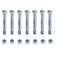 Kit de boulons de roulettes robustes et d'écrous de blocage en nylon, 3/8-16, en acier au carbone galvanisé, kit de remplacement pour chariots et déplacements de charges