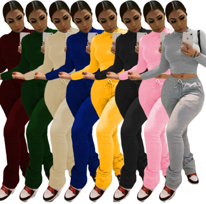 Thick Stacked Joggers Pants Sets 