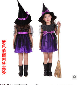 Disfraz Personajes Niños Cosplay Disfraz de Bruja para Niñas Disfraces de Película de Halloween Vampiros Queens Vestidos - Product Image 2