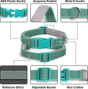 Rode hondenhalsband reflecterend veiligheidsneopreen gevoerd basic duurzaam zacht nylon bloemenpatroon hondenhalsband voor honden & katten XS-XL - Product Image 3