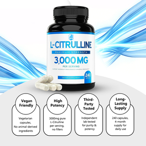 Cápsulas de L-Citrulina de Alta Pureza, Vasodilatante, Aumenta el Suministro de Oxígeno, Marca Privada, Stock Disponible, Éxito en Ventas para Fitness - Product Image 4