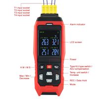 Industrial 4 Channel Digital Thermometer Hygrometer Data Logger Temperature Instruments