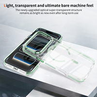 Étui de téléphone élégant et tendance au design luxueux, haute transparence, en TPU+PC, pour 17 Pro Max, anti-chute, magnétique