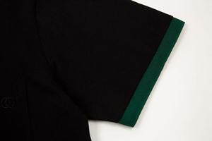 Polo de lujo, informal, de moda, 100% algodón, transpirable, ajustado, estilo vintage, a rayas, sin cuello, tipo Gucci, para hombre. - Product Image 2