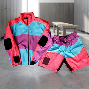 Conjunto Deportivo para Hombre con Bloques de Color, Chaqueta y Pantalones Cortos de Poliéster de Secado Rápido, Ropa Deportiva de Verano con Cuello Alto, Diseño ROYALITE - Product Image 3
