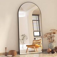 Miroir mural arqué en verre long de luxe européen, cadre en alliage d'aluminium moderne et écologique, miroir mural décoratif pour la maison et l'hôtel