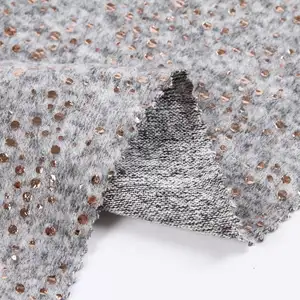 Chine fournisseur professionnel feuille sequin tissu spandex rayonne polyester un côté brosse gros sequin tissu