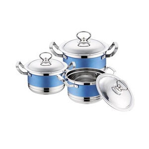 Nouvel Arrivage – Ensemble de 6 Pièces d'Ustensiles de Cuisson Classiques en Acier Inoxydable Écologique, Marmite et Casserole, Couleur Personnalisable, Compatible Gaz et <span class=keywords><strong>Induction</strong></span> - Product Image 1