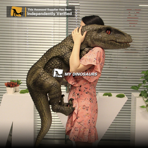 Mi <span class=keywords><strong>Dino</strong></span> Zigong puro hecho a mano de peluche de dinosaurio títeres bebé Velociraptor - Product Image 4