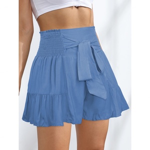 Shorts et jupes décontractées pour femmes, tricotés avec volants et bretelles drapées, style polyvalent, nouvelle collection été, vente chaude, personnalisables OEM - Product Image 5