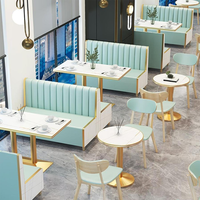 Meubles de restaurant modernes sur mesure, ensemble de canapés en cuir, tables et chaises de luxe pour restaurant, café, etc.