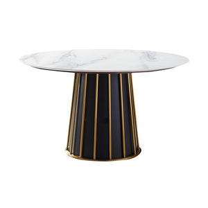 Nouvelle conception de <span class=keywords><strong>table</strong></span> à manger ronde <span class=keywords><strong>avec</strong></span> <span class=keywords><strong>plateau</strong></span> en marbre rotatif, style moderne pour salle à manger, cuisine, extérieur, hôtel - Product Image 6