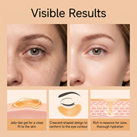 Patchs de masque hydrogel pour les yeux à l'acide kojique et au curcuma, hydratants, éclaircissants, anti-rides, patchs de gel pour le contour des yeux