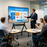 HRAY Pantalla Táctil Infrarroja 4K UHD de 75 Pulgadas, Todo en Uno, 4G 32G Android 13, para Reuniones de Negocios, Gestión de Tareas, Compatible con OEM/ODM