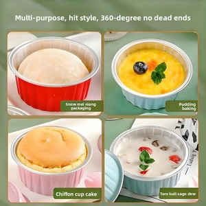 125ml Mini Cake Dessert Pans Disposable Recyclable <strong>Aluminum</strong> <strong>Container</strong> Lids <strong>Aluminum</strong> Foil PET Baking Cups Customized Colors Food - Product Image 3