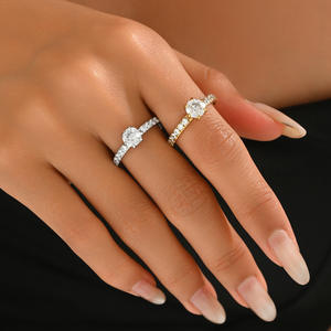 Anillo de Piedras Preciosas Certificadas, Chapado en Oro de 18K, Diamante Cultivado en Laboratorio, Corte Brillante, para Boda, Compromiso, Fiesta, Aniversario, Acero Inoxidable - Product Image 6