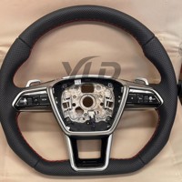 Volant sport noir personnalisé YLD en cuir perforé/fibre de carbone pour Audi B8/B9/R8/Q5/Q3/A3/A5/A4/MK3/TTRS/TTS