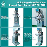 Mesin Cetak Pad Otomatis 2 Warna dengan Tinta Pad Printer Tertutup Rapat untuk Bola Sepak PVC PU, Bola Carousel, Bola Natal