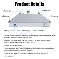 Kit d'alimentation portable 99Wh 50W avec protection IP65 et câble de suralimentation 12V, dédié au Starlink Mini, camping-car, camping et utilisation hors réseau
