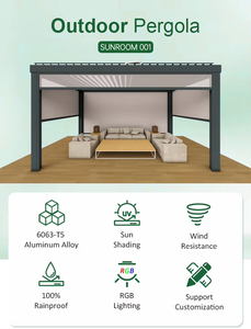 Gazebo de jardin en aluminium avec revêtement en poudre, garantie 10 ans, 12x20 pour balcon et cour - Product Image 5