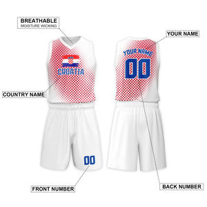 Conjuntos de Camisetas de Baloncesto para Niños al por Mayor, Estilo Bandera, Cuello en V, 100% Poliéster, Talla Grande, Secado Rápido, Transpirable, para Universidad - Product Image 2