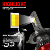 Phares LED de voiture 120W à commande par application, couleur changeante, ampoules LED H1 H3 H8 H9 H11 9005 9006 H4 H7 pour phares automobiles