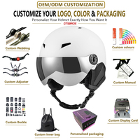 Casque de ski avec visière intégrée pour les sports d'hiver, équipement de protection pour le snowboard et le ski