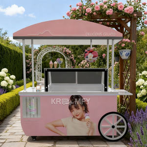 Carrito de Venta de Helados Móvil, Remolcable, Resistente a la Corrosión, con Congelador para Gelato y Helados en Palito - Product Image 4