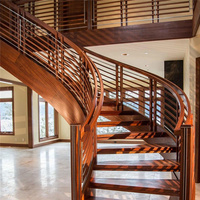 Escalier droit contemporain en bois avec rampe élégante pour villas haut de gamme