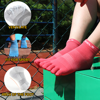 Chaussettes à cinq doigts WRELS, faible MOQ, Coolmax, respirantes, confortables, prêtes à être expédiées, accessoires de course professionnels