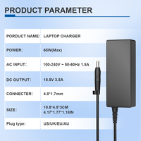 Adaptateur secteur AC/DC pour ordinateur portable 65W, 18V 3.5A, connecteur à embout jaune 4.8*1.7mm, chargeur de remplacement pour ordinateur portable