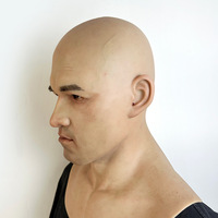 Masque facial complet en silicone pour cosplay classique d'Halloween et de Noël, masque de fête amusant personnalisé pour homme