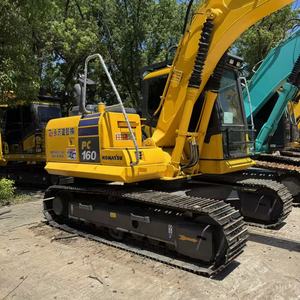 Excavatrice hydraulique Komatsu PC160 d'occasion en bon état d'origine avec ligne de brise-roche - Product Image 5